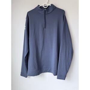 Peter Millar Perth Men X Large Blue Performance Stretch Golf 1/4 Zip Pullover